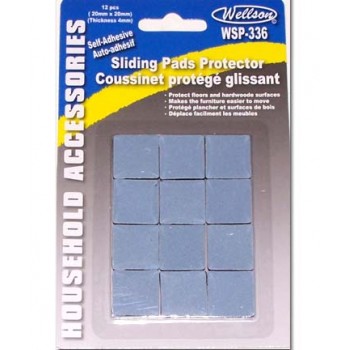 Coussinets protège plancher glissant 20X20X4MM - 12 Pièces