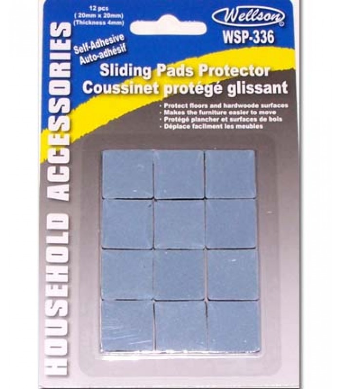 Coussinets protège plancher glissant 20X20X4MM - 12 Pièces