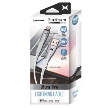 XTREME 10ft Lightning Premium MFI Cable White
