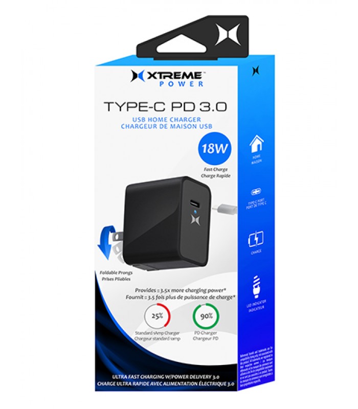 Xtreme 18W Type-C PD 3.0 Chargeur Maison