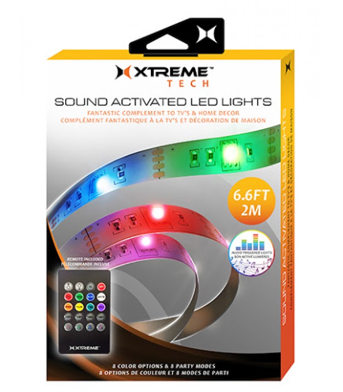 Bande LED de couleur activée par le son Xtreme 6.6 pi.