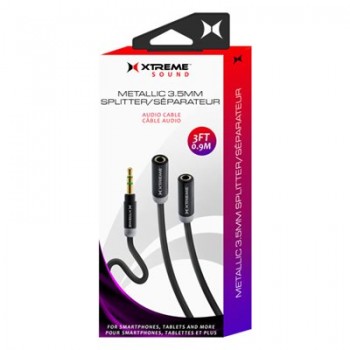 Xtreme Cables Black Metallic 3.5mm Splitter