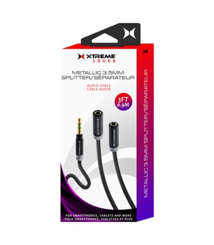 Xtreme Cables Black Metallic 3.5mm Splitter