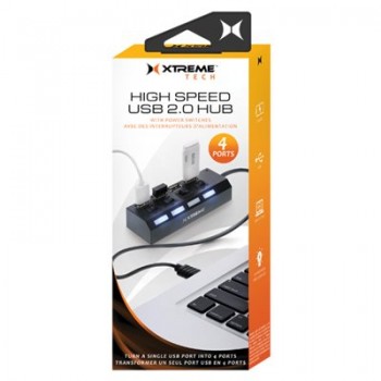 Xtreme High Speed 4-Port USB 2.0 Hub with Switch