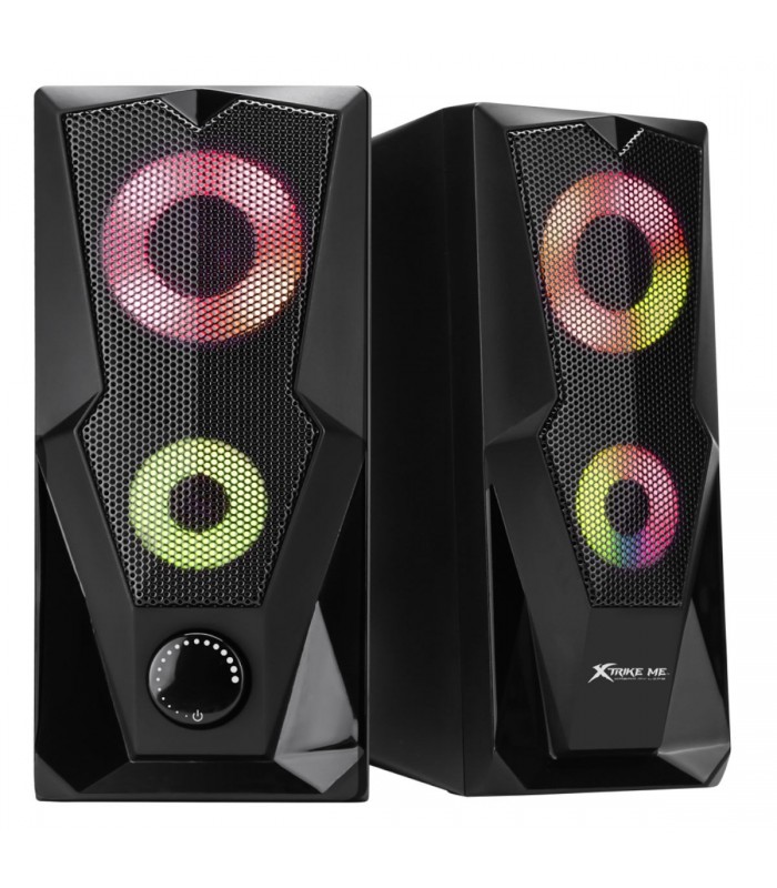 Haut-parleur stéréo Xtrike Me 2.0 avec rétro-éclairage RGB SK-501, prise 3.5 mm (audio), USB (alimentation)