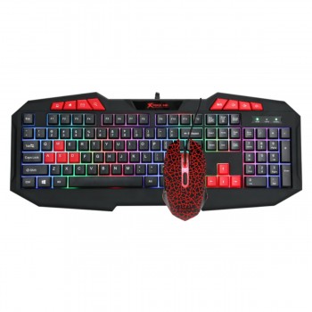 Xtrike Me Clavier et souris de jeu rétro-éclairé MK-503 KIT, 112 touches, capacité de 10 millions de clics, câble USB 1.5m