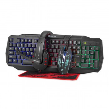 Xtrike Me Rainbow backlit Gaming Keyboard, Mouse 4D, Headset and mousepad CM-406 KIT, 104 keys switch rating 10 million usb cable 1.5m
