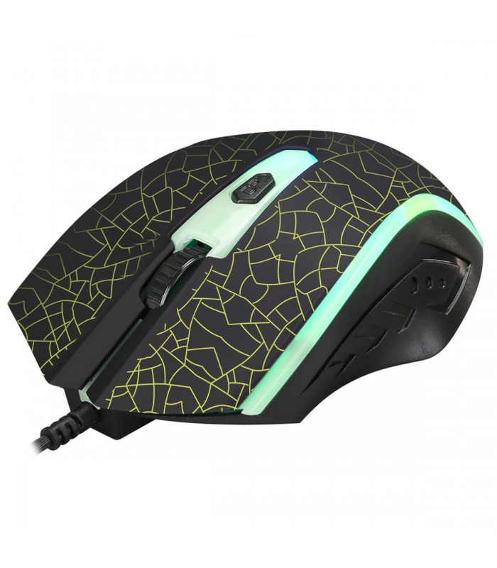 Xtrike Me Souris de Jeu Optique avec fil GM-206, 4 Boutons, Rétro-éclairage 7 couleurs, DPI 800/1000/1200