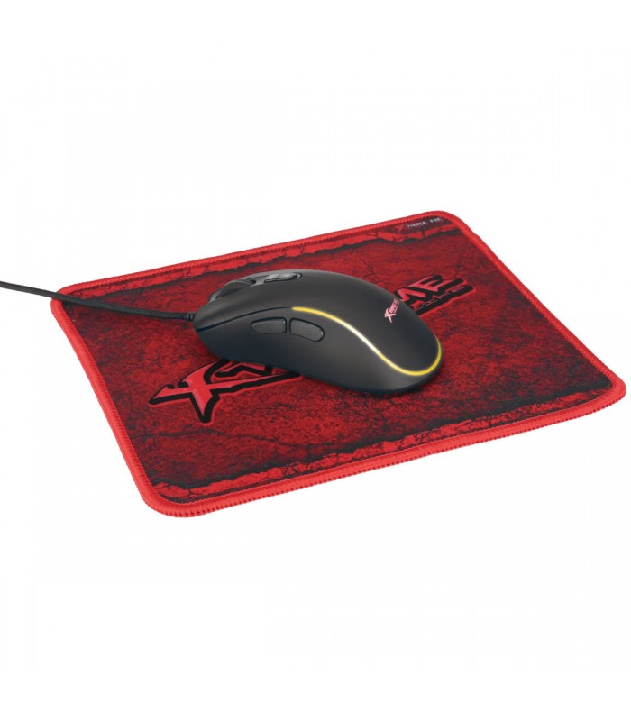 Souris de Jeu Optique avec fil GM-290, 6D, 7 Boutons, Rétro-éclairage 7 couleurs, DPI 1200/1800/2400/3600 avec tapis de souris de Xtrike Me