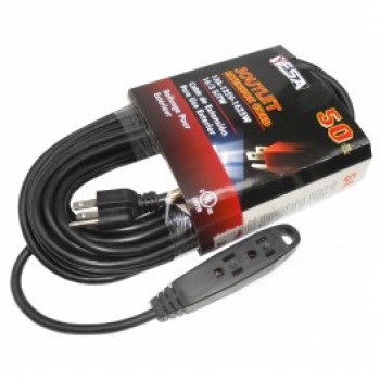 Rallonge électrique pour l'extérieur - 15,2m à 3 prises Noir CA1032 de Yesa